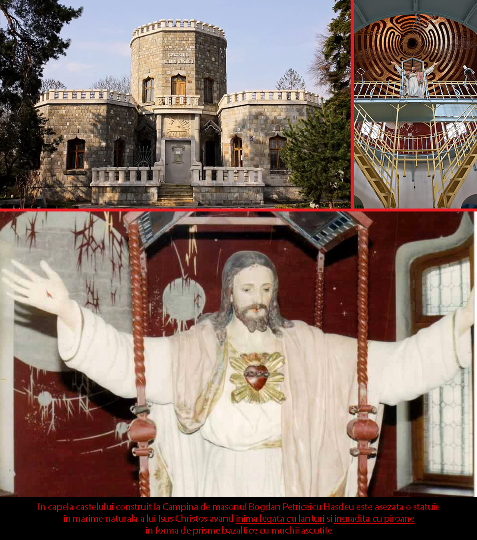 Castelul masonic Iulia Hasdeu cu inima lui Christos ferecata in lanturi