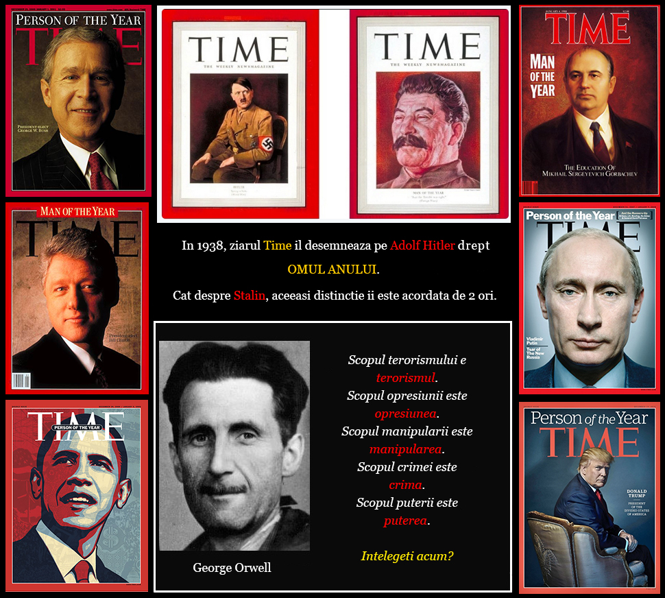 Personalitatile anului desemnate de ziarul american Time: Hitler, Stalin, Bush, Obama, Putin, Gorbaciov, Clinton si Trump